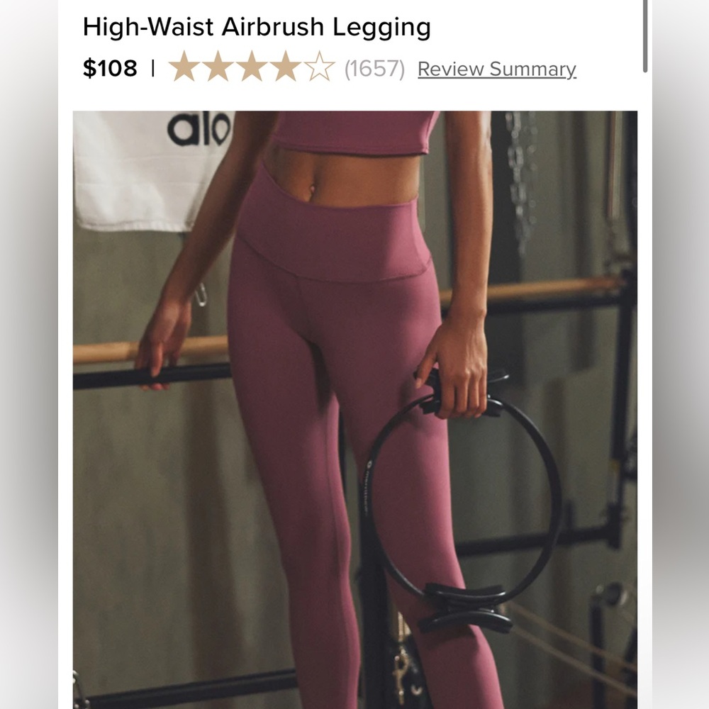 NWOT ALO Yoga Mauve Pink Leggings